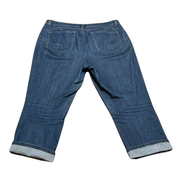 Boston Proper Denim Cuffed Cropped Ankle High Rise Jeans Medium Wash 16 - Picture 3 of 3